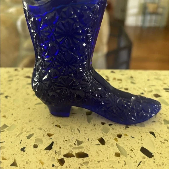 Vintage Cobalt Blue Glass Boot Figurine - Picture 3 of 4